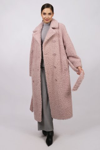 Пальто шерстяное женское 20377-1-0923 `Angello Mod` пудровый