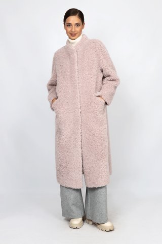 Пальто шерстяное женское 20190-0823 `Angello Mod` темно-розовый