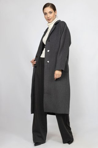 Пальто женское F32-0823 `Zheno` темно-серый