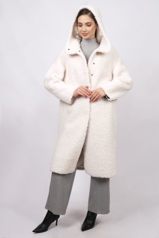 Пальто шерстяное женское 20289-0923 `Angello Mod` молочный