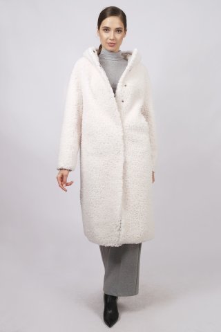 Пальто шерстяное женское 20289-0923 `Angello Mod` молочный