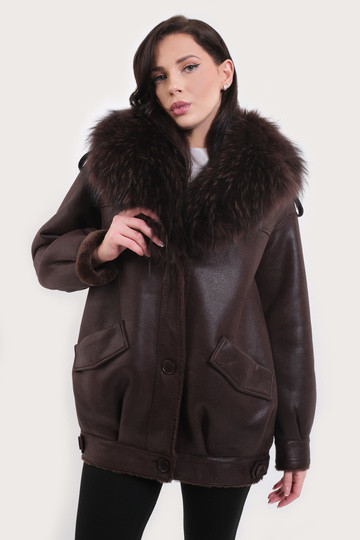 Дубленка женская R875-0926-3 `Angello Mod` коричневый