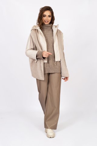 Пальто женское 1809-0123 `Zheno` серый