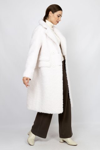 Пальто шерстяное женское 20168-0823 `Angello Mod` молочный