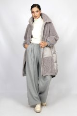 Пальто шерстяное женское 20109-0823 `Angello Mod` светло-серый