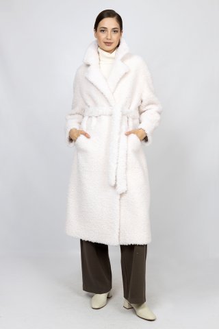 Пальто шерстяное женское 20336-0823 `Angello Mod` молочный