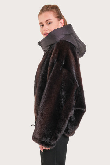 Шуба женская F20538-1026-2 `Angello Mod` шоколад