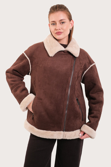 Дубленка женская R285-0926-2 `Angello Mod` коричневый