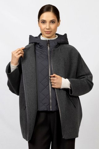 Пальто женское 1809(231809)-1223 `Zheno` темно-серый