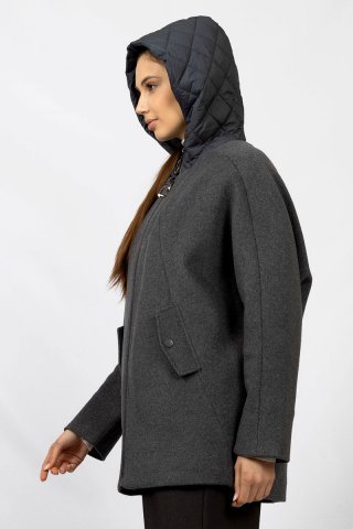 Пальто женское 1809(231809)-1223 `Zheno` темно-серый