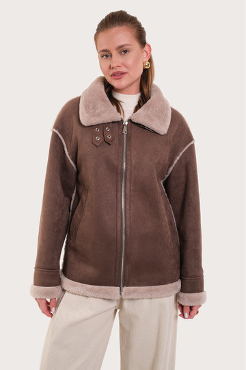 Дубленка женская R279-0926-2 `Angello Mod` коричневый