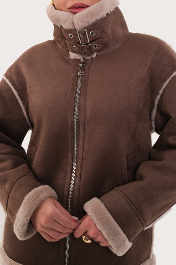 Дубленка женская R279-0926-2 `Angello Mod` коричневый
