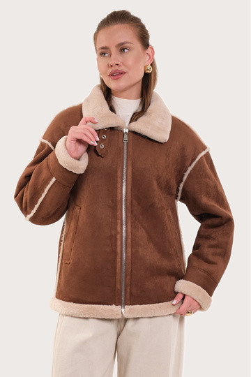Дубленка женская R279-0926-2 `Angello Mod` темно-рыжий