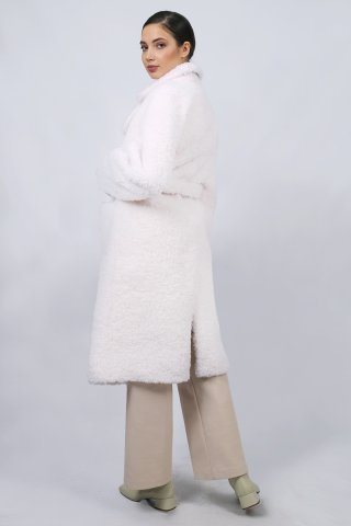 Пальто шерстяное женское 20339-0923 `Angello Mod` молочный