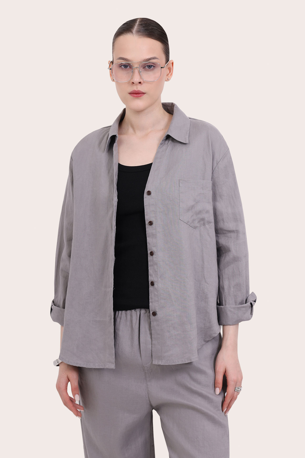 Рубашка женская 8832-0426-3 `Zheno Art` серый