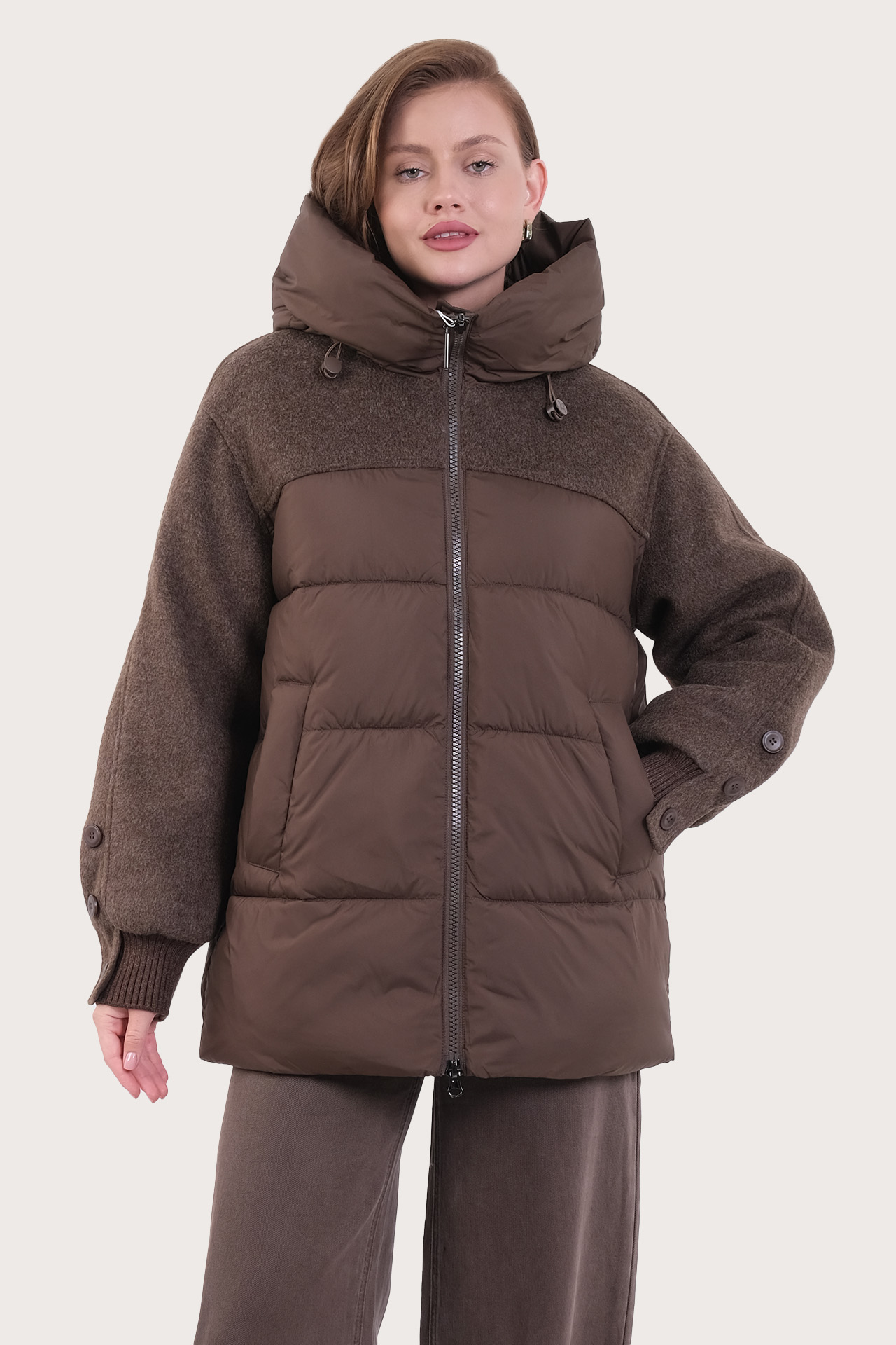 Куртка женская IB6529-1026-1 `Zheno Art` коричневый