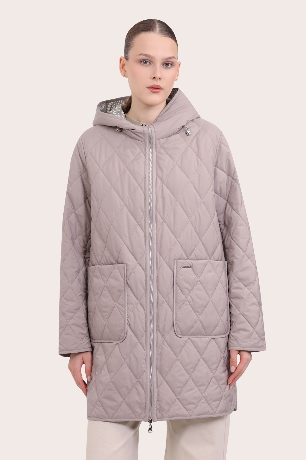 Полупальто двустороннее женское IB5208-0326-1 `Ice Bear` капучино